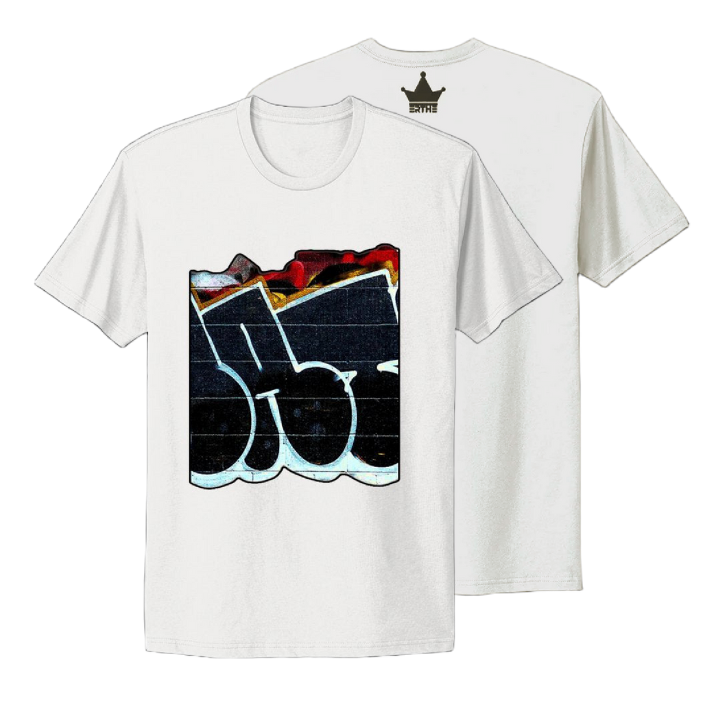 Streetwear graphic tee with bold graffiti artwork, from Erthe Apparel’s graffiti shirt collection
